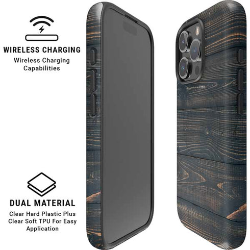 Black Painted Wood iPhone 16 Pro Magsafe Impact Case